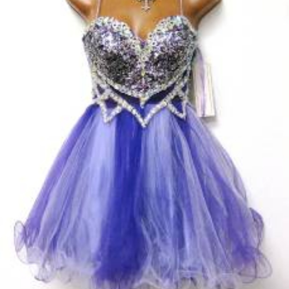 💲Sale💲Jeweled Tulle Short Party Dress by Dave & Johnny - Picture 4 of 8